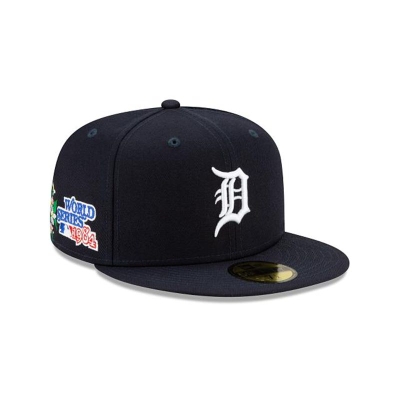 Blue Detroit Tigers Hat - New Era MLB State Flower 59FIFTY Fitted Caps USA0296573